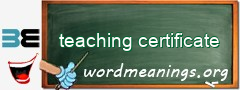 WordMeaning blackboard for teaching certificate